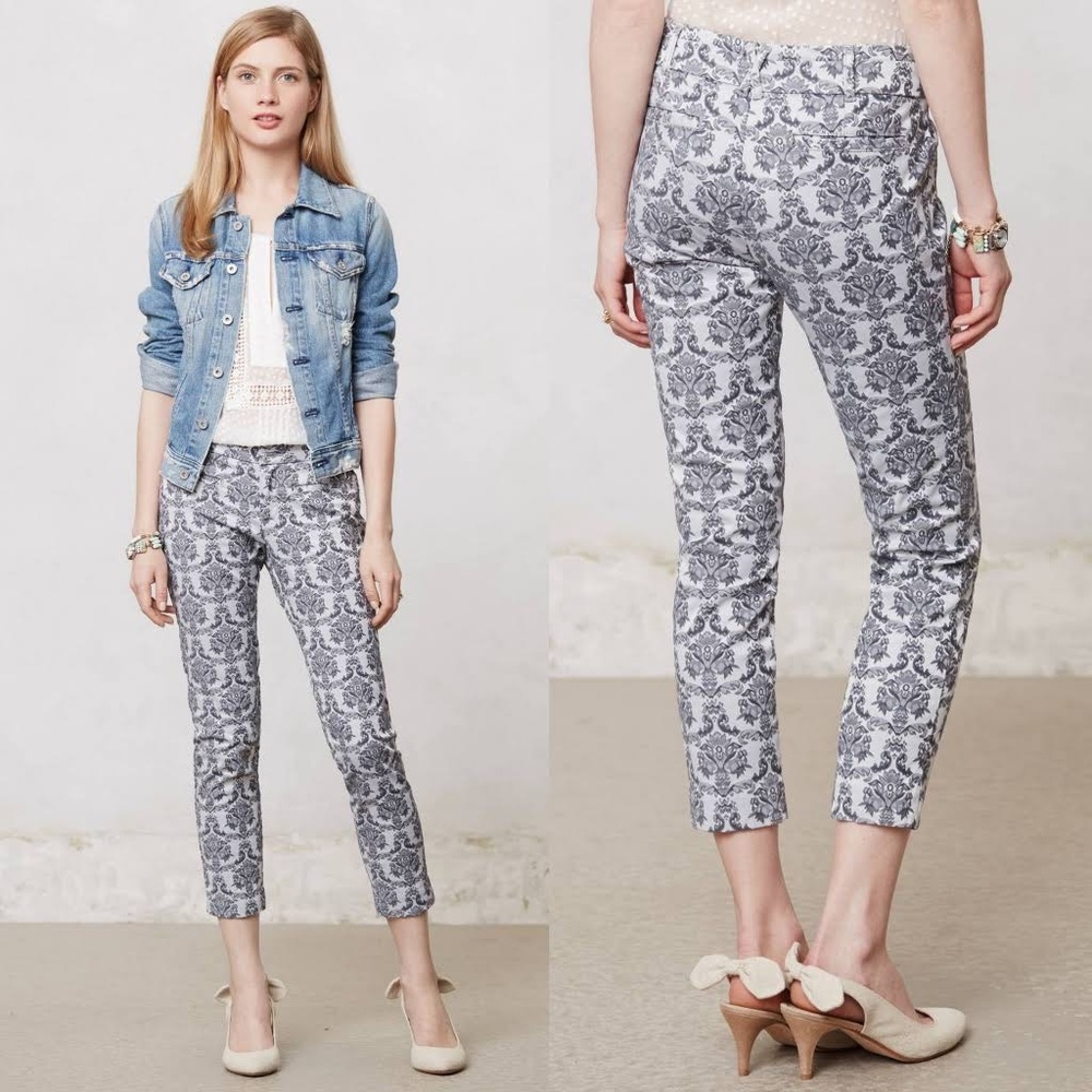 Anthropologie Cartonnier Brocade Charlie Ankle Pants
